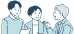 話し合いをしている人たちのイラスト